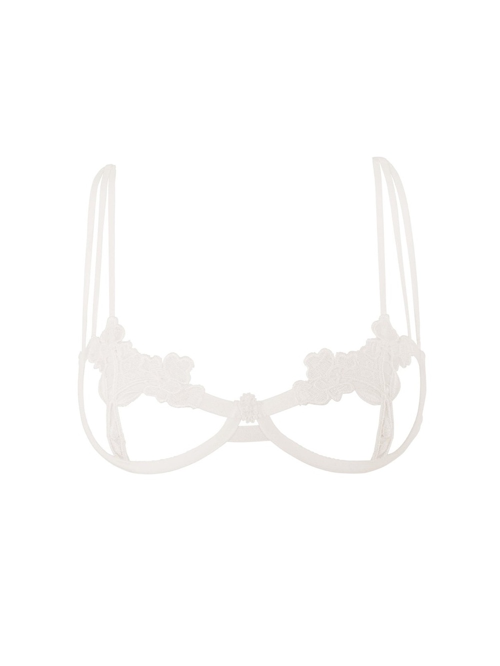 Bluebella Nova Open Cup Bra Ivory Floral Appliqué Underwire 32DD/E